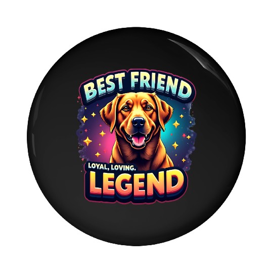 Loyal Labrador Dog Best Friend Illustration Pin Buttons