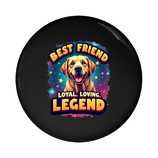 Loyal Best Friend Labrador Dog Illustration Pin Buttons