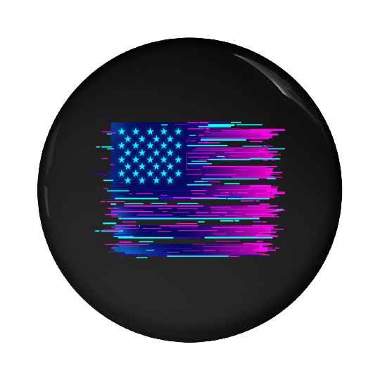 Retro Neon Grunge American Flag Pin Buttons
