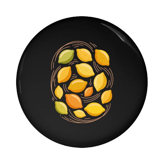 Lemon Pattern for Citrus Lovers Pin Buttons