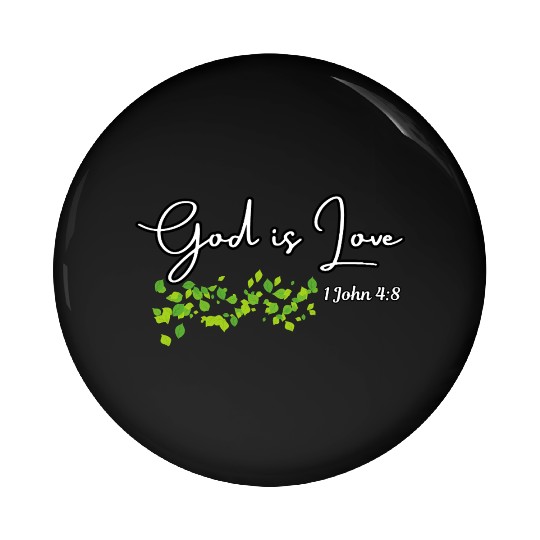God is Love Biblical Leaf Design Pin Buttons