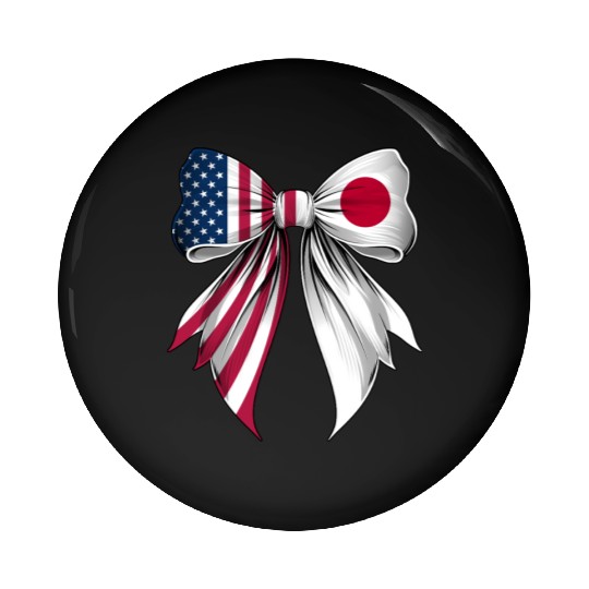 Coquette Bow Japan Roots Heritage Japanese Pride Pin Buttons