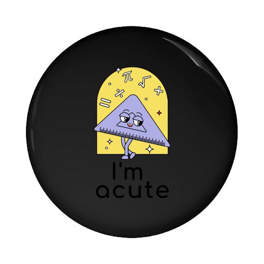 Playful Math Triangle Character Pin Buttons