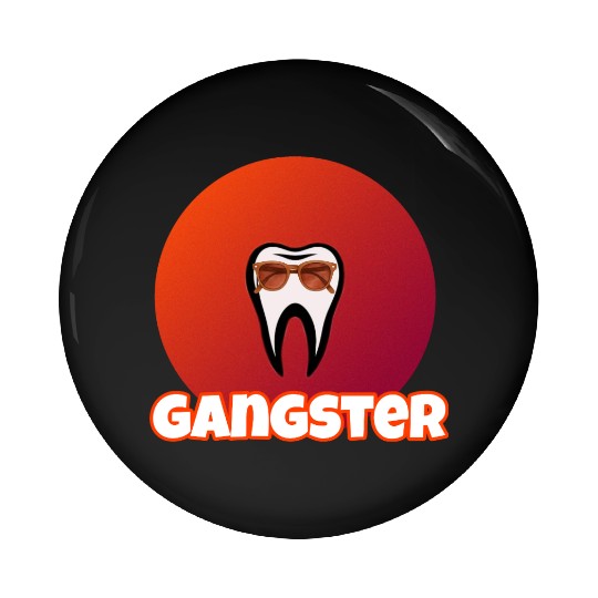 Cool Tooth with Sunglasses Gangster Design Pin Buttons