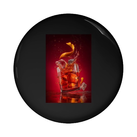 Splashing Negroni Cocktail Pin Buttons