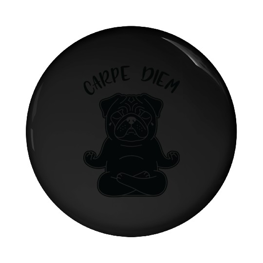 Meditating Pug with Inspirational Quote Pin Buttons