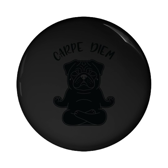 Meditating Pug with Inspirational Quote Pin Buttons