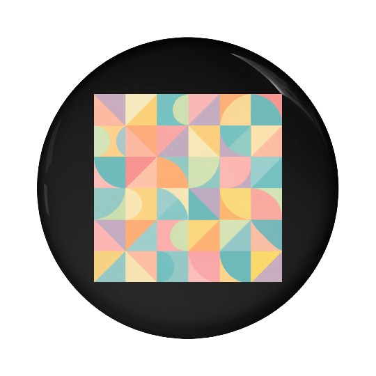 Pastel Geometric Pattern for Modern Apparel Pin Buttons