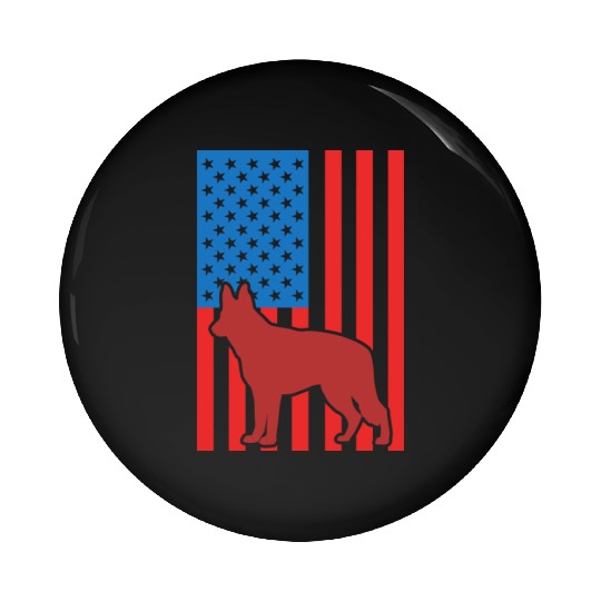 German Shepherd US Flag Pin Buttons