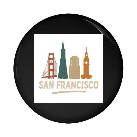 San Francisco Skyline Street Glow Pin Buttons