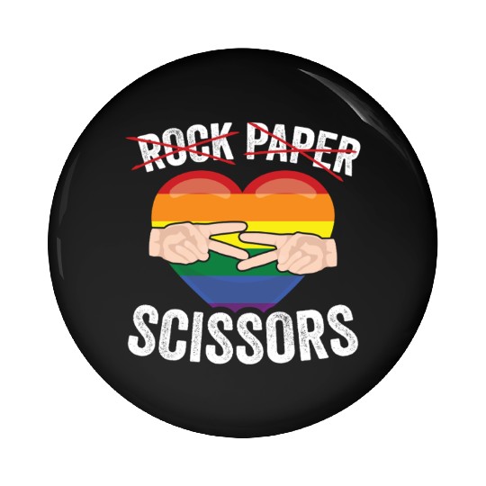 Funny Rock Paper Scissors LGBTQ LGBT Community Pin Buttons
