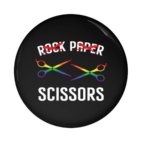 Funny Rock Paper Scissors LGBTQ Pride Pin Buttons