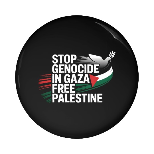 Free Palestine Now – End Genocide in Gaza Pin Buttons
