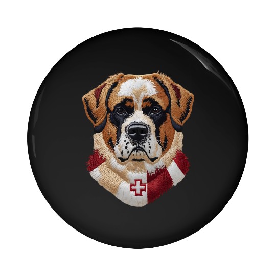 Swiss Saint Bernard Dog Red White Switzerland Flag Pin Buttons