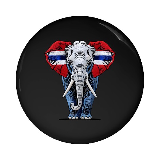 Thailand Elephant Red White Blue National Flag Cul Pin Buttons