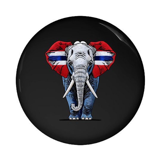 Thailand Elephant Red White Blue National Flag Cul Pin Buttons