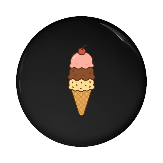 Ice Cream Cone Trio Illustration Pin Buttons