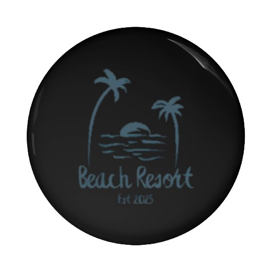 Tropical Beach Resort Vintage Logo Pin Buttons
