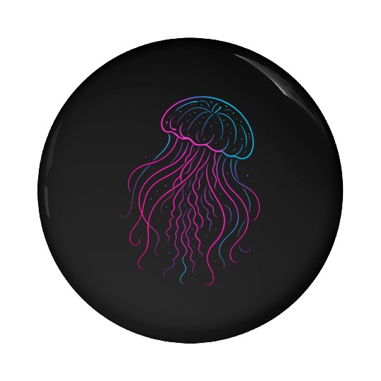 Neon Jellyfish Underwater Glow Pin Buttons
