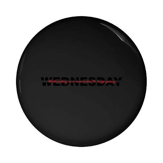 Wednesday Typography - Black Version Pin Buttons