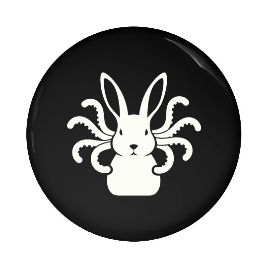 Octopus Bunny │Surreal White Cryptid Animal Mashup Pin Buttons