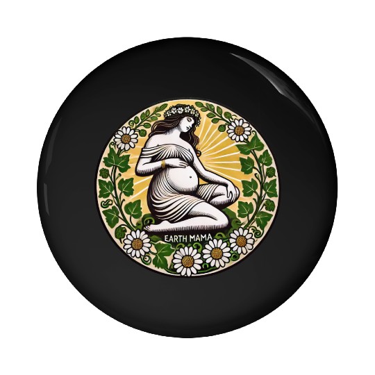 Earth Mama Nature Goddess Design Pin Buttons