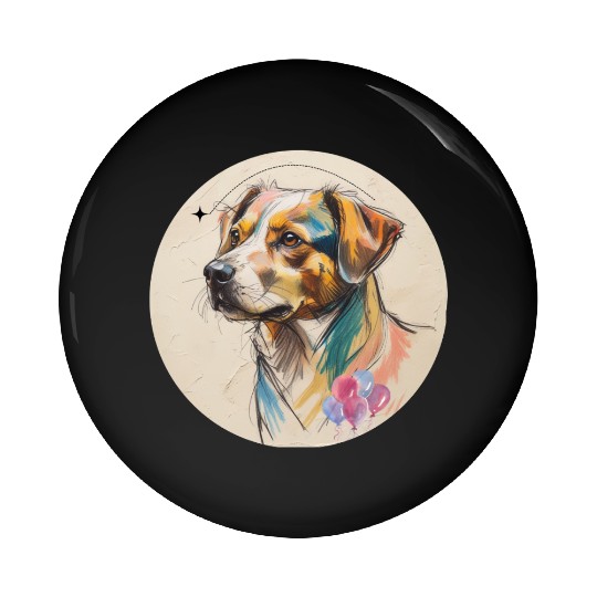 Dog Balloon Pin Buttons