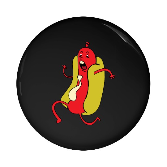 Hot Dog Animated and Playful Character Pin Buttons