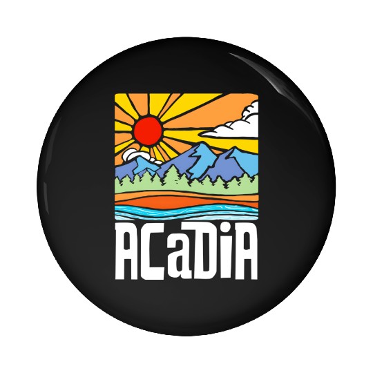 Acadia National Park Artistic Nature & Mountains Pin Buttons