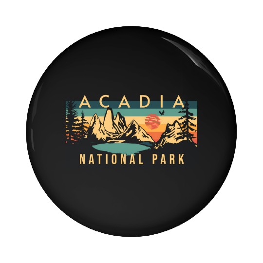Mountain Sunset at Acadia National Park Pin Buttons