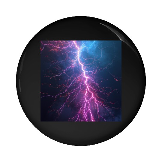 Electric Lightning Storm Pin Buttons