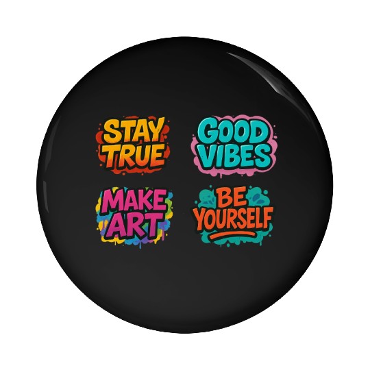 Vibrant Motivational Affirmation Designs Pin Buttons