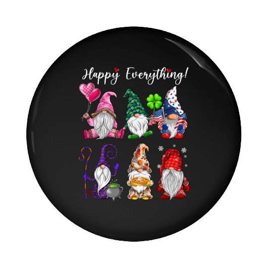 Happy Everything Gnomes Every Seasons All Year Pin Buttons