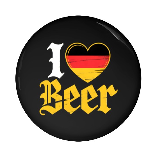 I Love Beer German Bier Funny Germany Flag Pin Buttons