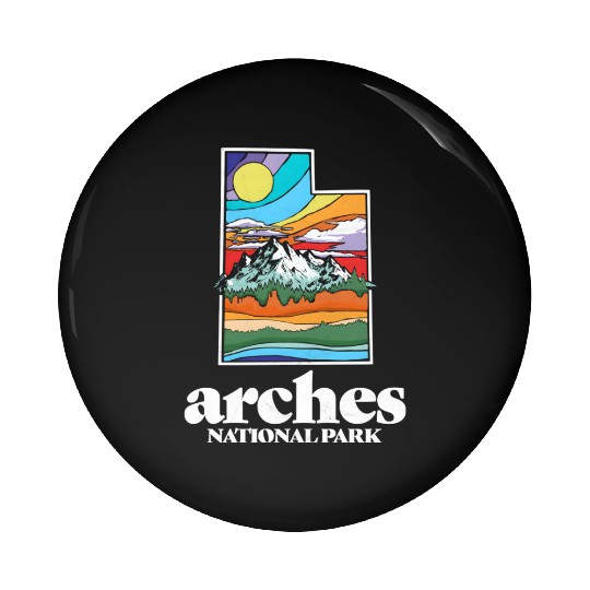 Arches National Park Utah Vintage Nature Outdoor Pin Buttons