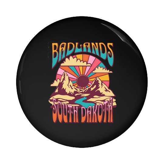 Badlands South Dakota Nature Hiking Mountains Pin Buttons