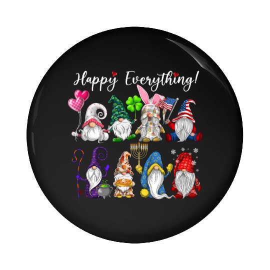 Happy Everything Gnomes Every Seasons All Year Pin Buttons