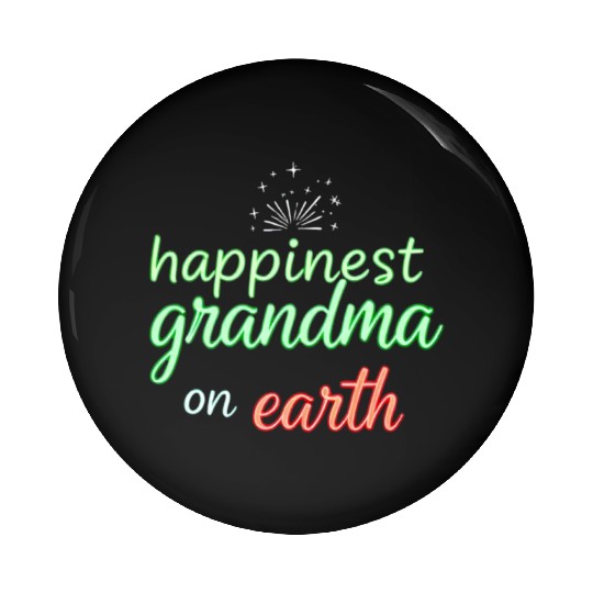 Happiest Grandma on Earth Neon Design Pin Buttons