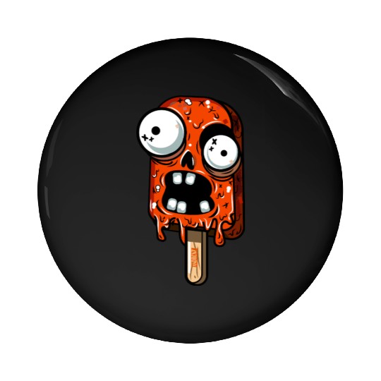 ice cream zombie 02 Orange grunge sour scream Pop Pin Buttons