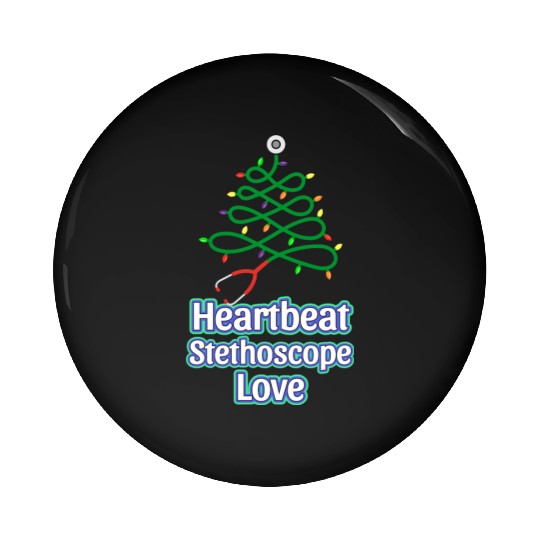 Festive Christmas Tree Heartbeat Design Pin Buttons