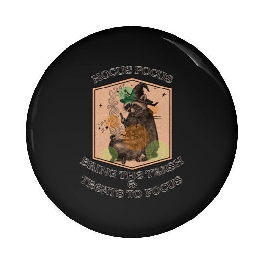 Raccoon Witch - Hocus Pocus  Pin Buttons