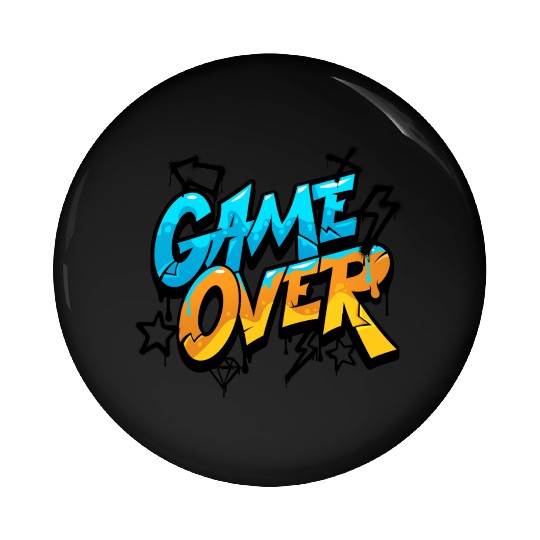 Vibrant Graffiti Game Over Design Pin Buttons