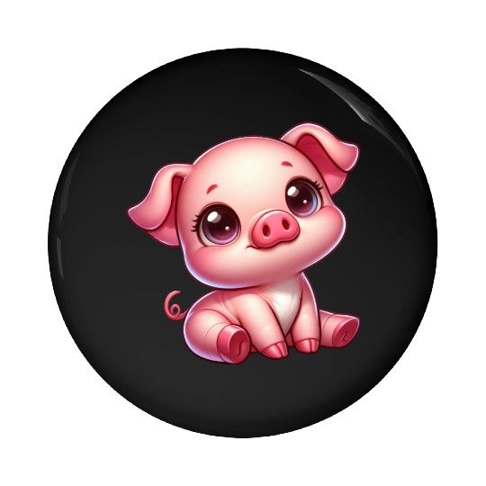 Cute piglet cartoon farm kawaii agriculture farmer Pin Buttons