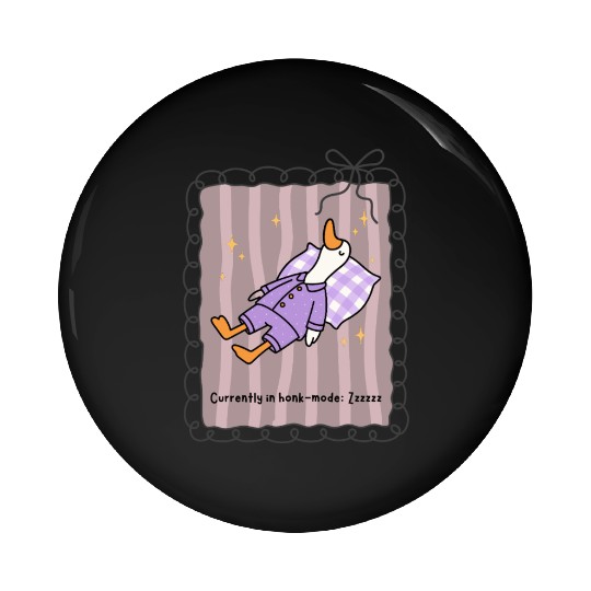 Silly Goose in Honk-Mode Pajama Design Pin Buttons