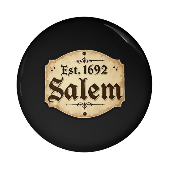 Vintage Salem Establishment Logo Design Pin Buttons