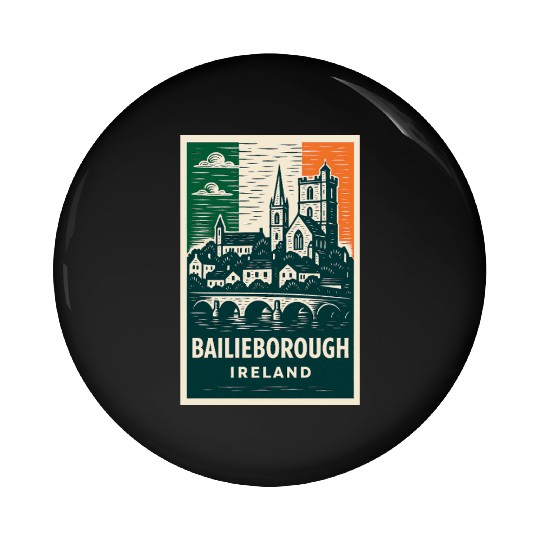Bailieborough Ireland Scenic Landmark Pin Buttons