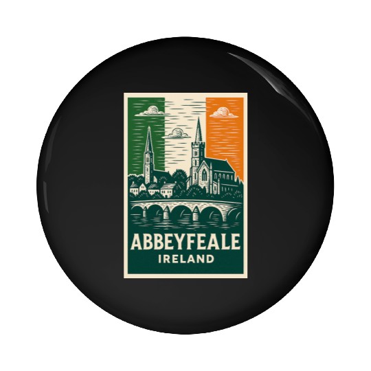 Abbeyfale Ireland Church Skyline Pin Buttons