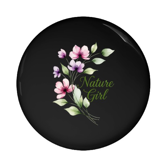 Floral Blossom Nature Girl Design Pin Buttons