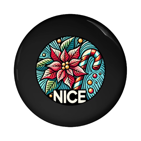 Festive Poinsettia Holiday Patch Pin Buttons