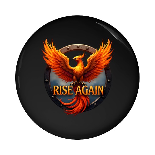 Phoenix Rising Empowerment Design Pin Buttons